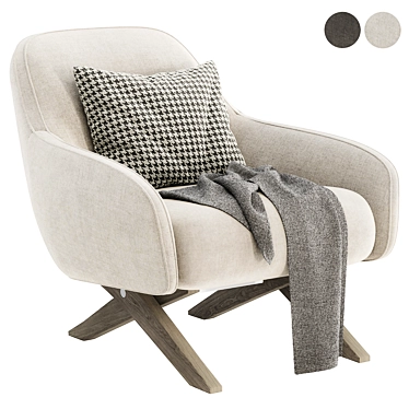 Marlon Armchair: Stylish Comfort Choice 3D model image 1 