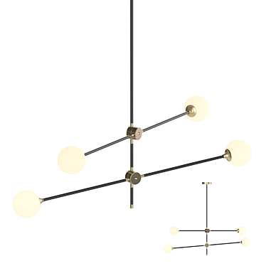 Vector Lite 4 Glass Ball Chandelier 3D model image 1 