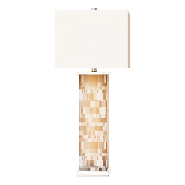 Elegant Cream Table Lamp with Seashell Crystal 3D model image 1 