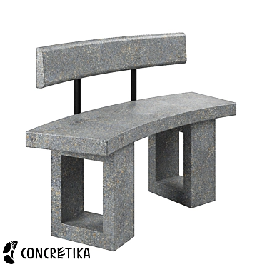 - Fibroconcrete Fire Pit Bench 3D model image 1 