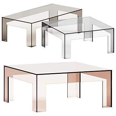 Sleek Atlantis Glass Coffee Table 3D model image 1 