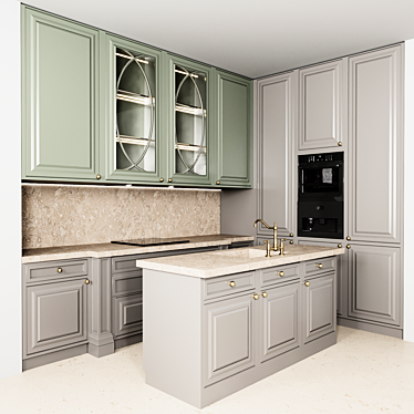  Modular Kitchen CAD Model 3D model image 1 