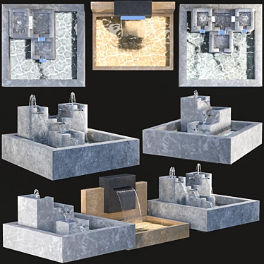 Multi-Directional Fountain Trio 3D model image 1 