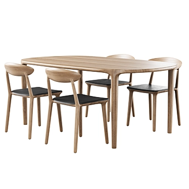 Elegant Dining Set "WU" Artisan 3D model image 1 