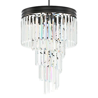 Helix Black Chandelier Cascading Glass 3D model image 1 