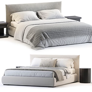 Luxury Meridiani Scott Bed 3D Model 3D model image 1 