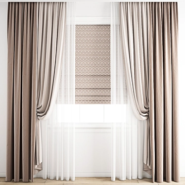 Poly Curtain 3D Model Kit 3D model image 1 