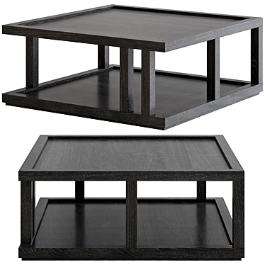 Modern Black Oak Coffee Table 3D model image 1 