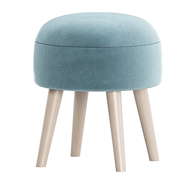 Tall Solid Wood Vanity Stool 3D model image 1 