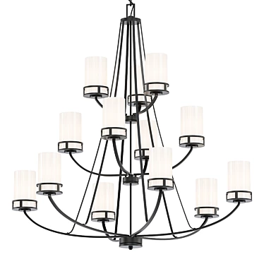 Stylish 12-Light Chandelier Option 3D model image 1 