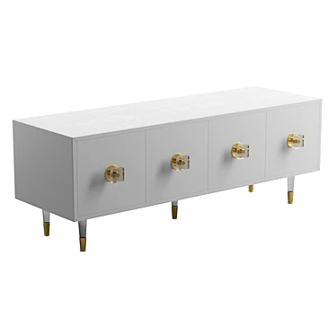 Glamorous Lacquered Media Console 3D model image 1 