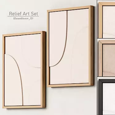 Minimalist Relief Art Set by Amy Maye 3D model image 1 