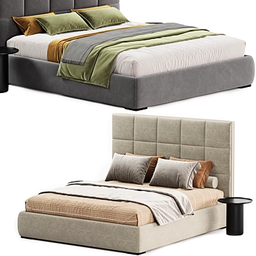 Meridiani Bardo Modern Bed Collection 3D model image 1 