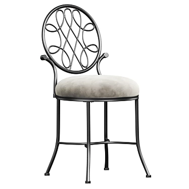 Elegance Steel Vanity Stool 3D model image 1 