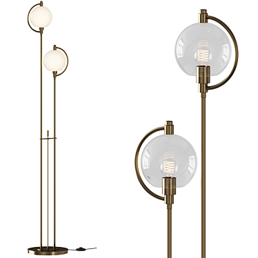 Modern Steel Floor Lamp With Double Lighting 3D model image 1 