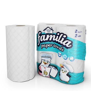 PVC-Packaged Paper Towel Roll 3D model image 1 