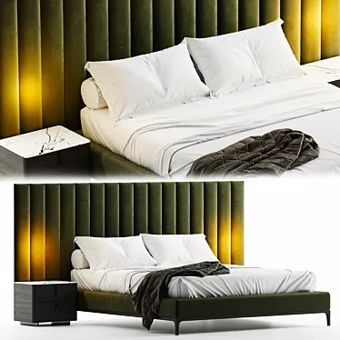 Elegant Michelangelo Bed Frame 3D model image 1 