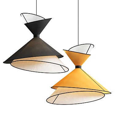 Sophisticated Kimono Pendant Lights 3D model image 1 