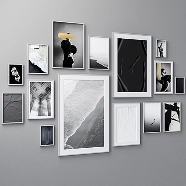 Wall Art Set with 15 Frames 3D model image 1 