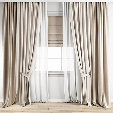 Detailed Curtain Model 3D Archive 3D model image 1 