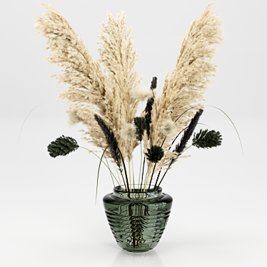 Pampas Grass Decorative Bouquet 3D model image 1 