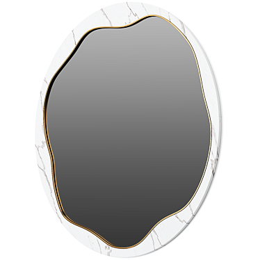 Round Wooden Wall Mirror 2022 3D model image 1 