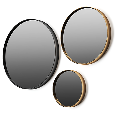 Essenza Wooden Round Framed Mirror 3D model image 1 