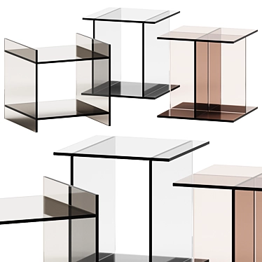 Minimalist E15 Glass Coffee Table 3D model image 1 