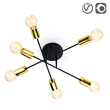 Designer Cross Ceiling Light 3D model image 1 