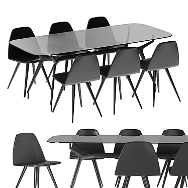  Sleek Sovet Arkos Dining Set 3D model image 1 