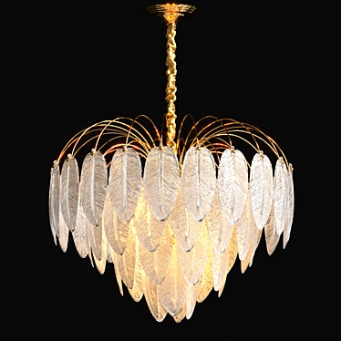 Bronze Loft Chandelier: Modern Glass 3D model image 1 