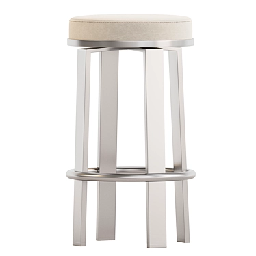 Modern Swivel Counter Stool in Neutral Tones 3D model image 1 