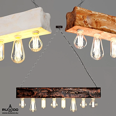 Retro Edison Pine Pendant Light 3D model image 1 