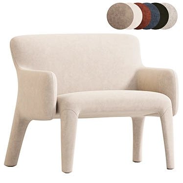 Modern Molteni Armchair Collection in 3D 3D model image 1 