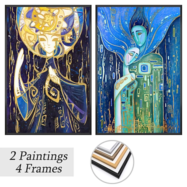 Art Set with Multiple Frames 3D model image 1 