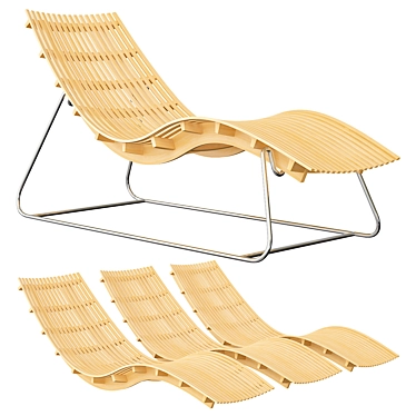 Elegant Teak Swing Lounger 3D model image 1 