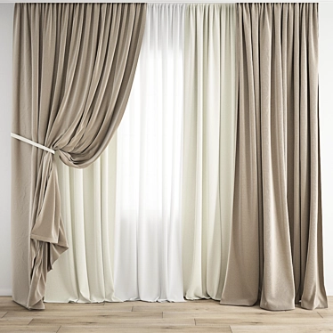  Polygonal Curtain Model Set 3D model image 1 