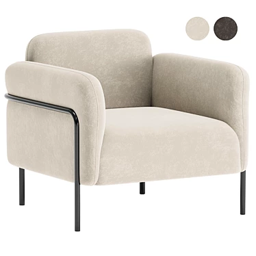 Elegant Velvet Alistair Armchair 3D model image 1 