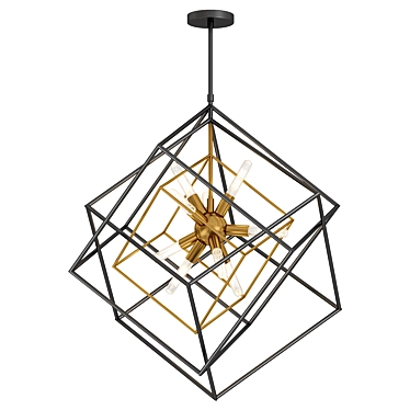 Imperium 9-Light Chandelier Black-Gold 3D model image 1 