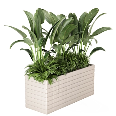  Concrete Pot Outdoor Plants 3D model image 1 