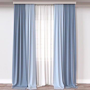 Versatile 3D Curtain Design 3D model image 1 