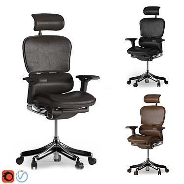 Ergohuman Office Chair | Leather Trio 3D model image 1 