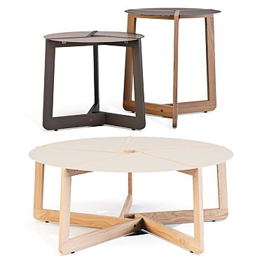 BluDot Pi Steel-Walnut Tables 3D model image 1 