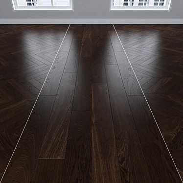 Oak Parquet Flooring Kit 3D model image 1 