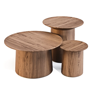 BluDot Cocoa Elegant Acacia Tables 3D model image 1 