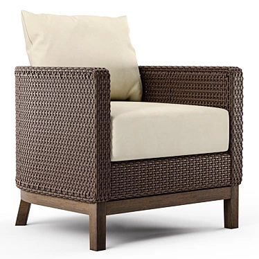 Peninsula Resin Wicker Barrel Chair 3D model image 1 