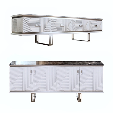 Clara Medusa White TV Console & Chest 3D model image 1 