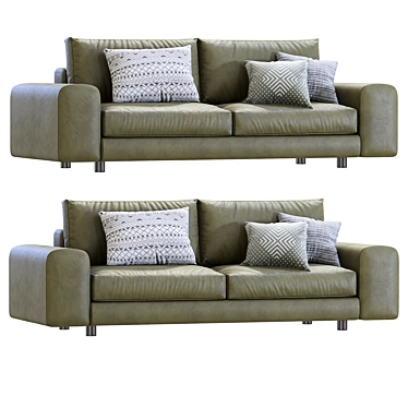 Minimalist Leather Sofa Design 3D model image 1 