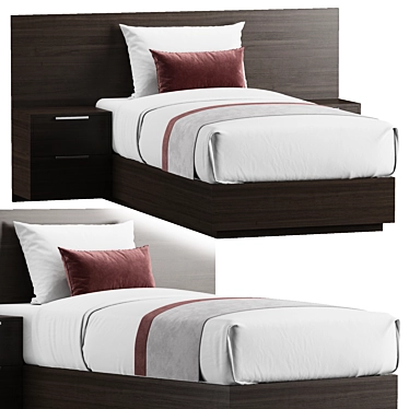 Compact Hotel Single Bed 3D model image 1 