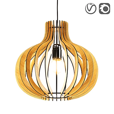 Scandinavian wooden pendant lamp, Sina